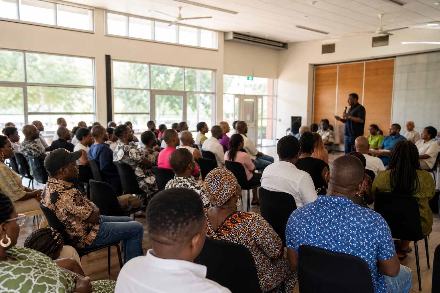 African community members gathered for a meeting